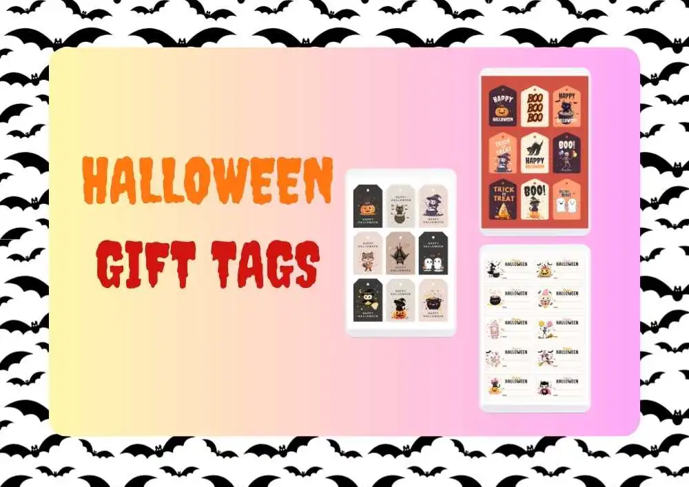 Free Printable Halloween Gift Tags for a Spooky Season 1 Halloween gift tags featuring a variety of spooky and cute designs, perfect for labeling Halloween gifts, party favors, and trick-or-treat bags. ©affectiontag.com