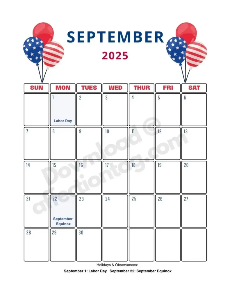 Commemorates Labor Day and the September Equinox. Maintains a patriotic design with stars and stripes-inspired decor.