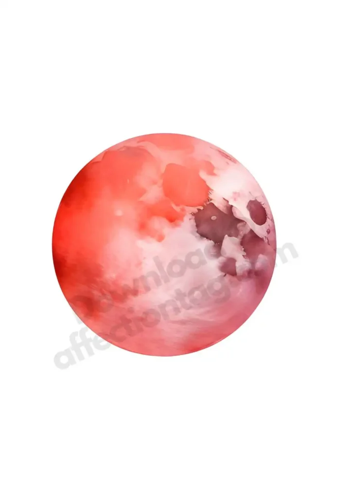 Astronaut and Planet Clipart – Free Space-Themed Watercolor Printables 3 Watercolor depiction of a red-hued planet with a soft artistic texture. Astronaut and planets ©affectiontag.com
