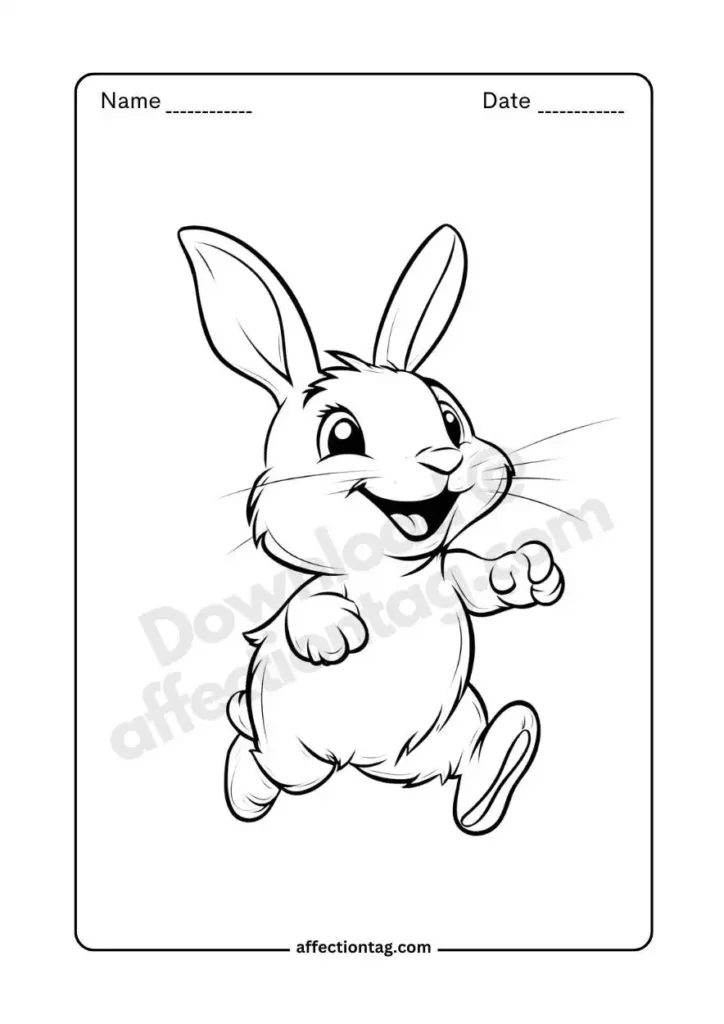 happy running rabbit