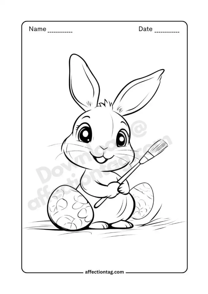 rabbit painting eggs