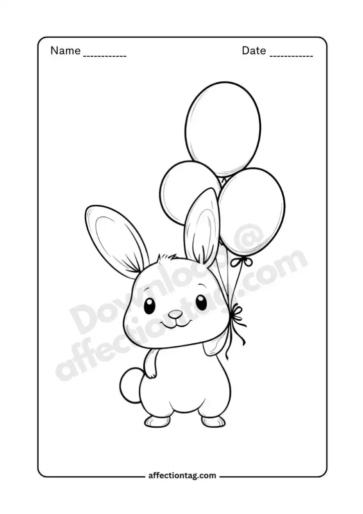 rabbit with balloons