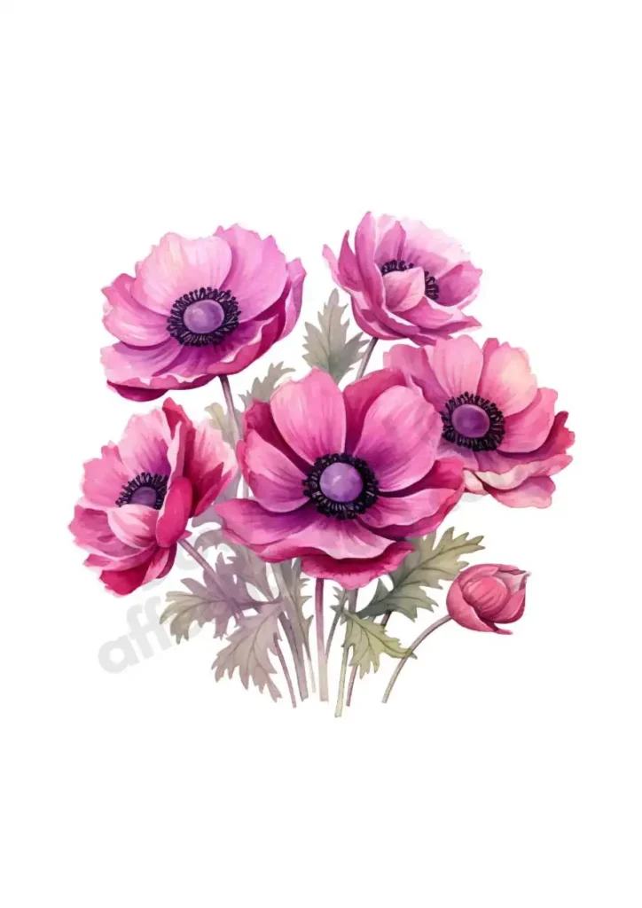 Free Anemone Flowers Cliparts – Watercolor Floral PNGs for Printables & DesignAnemone flower cliparts 19 Anemone Bouquet