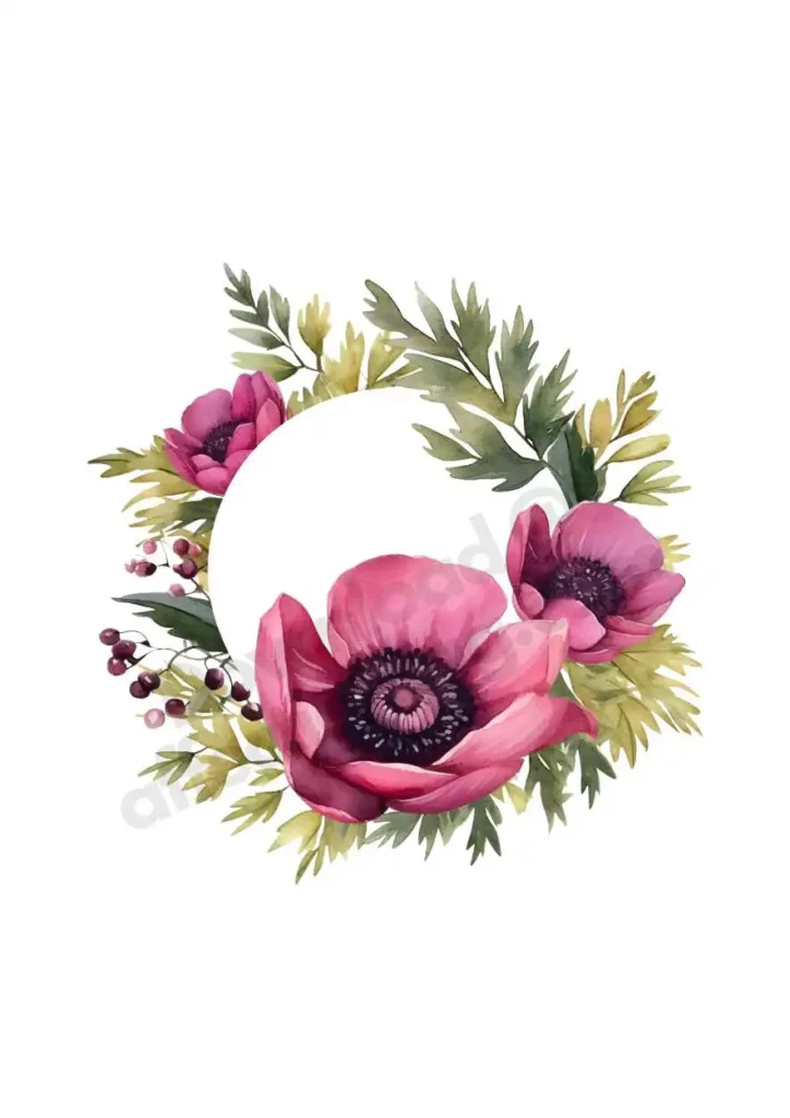 Free Anemone Flowers Cliparts – Watercolor Floral PNGs for Printables & DesignAnemone flower cliparts 13 Anemone Greenery Wreath