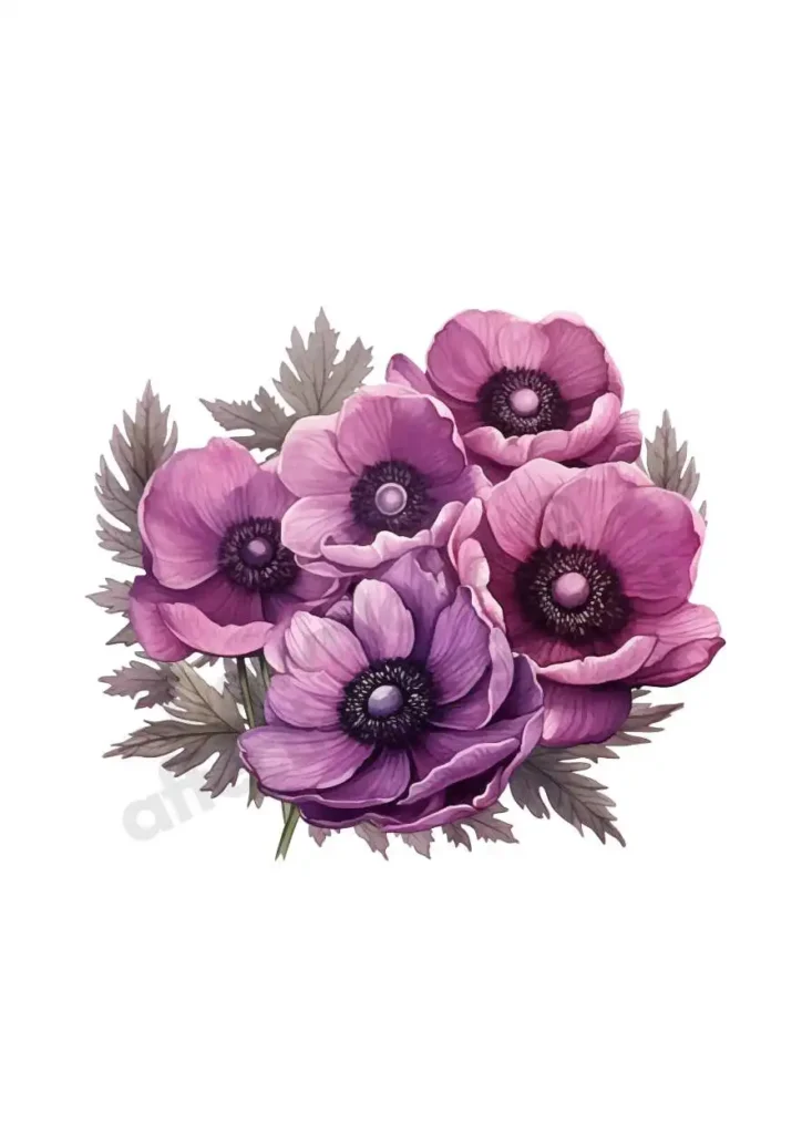 Free Anemone Flowers Cliparts – Watercolor Floral PNGs for Printables & DesignAnemone flower cliparts 9 Anemone Pink Floral Bouquet