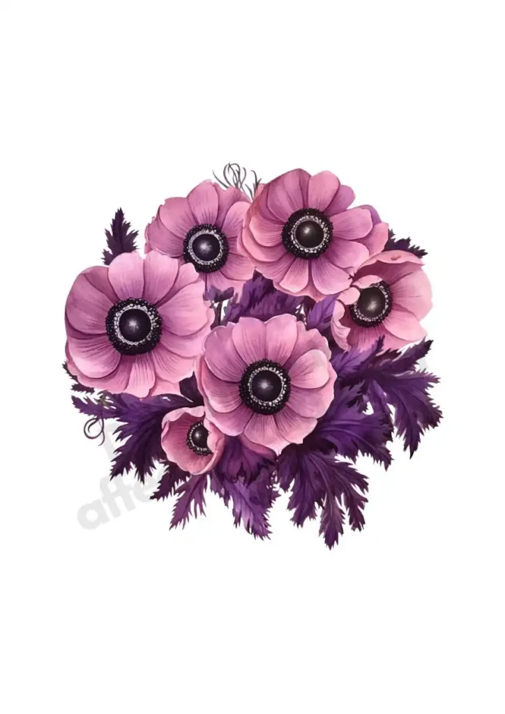 Free Anemone Flowers Cliparts – Watercolor Floral PNGs for Printables & DesignAnemone flower cliparts 8 Anemone Purple Bouquet