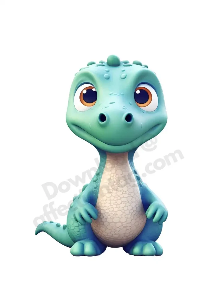 Baby Dinosaurs Clipart – Free PNG Downloads for Cards, Crafts, & Classroom Fun 16 Free 3D Dinosaur Clipart's of a small aqua-colored dinosaur with big brown eyes and a cheerful smile. ©affectiontag.com