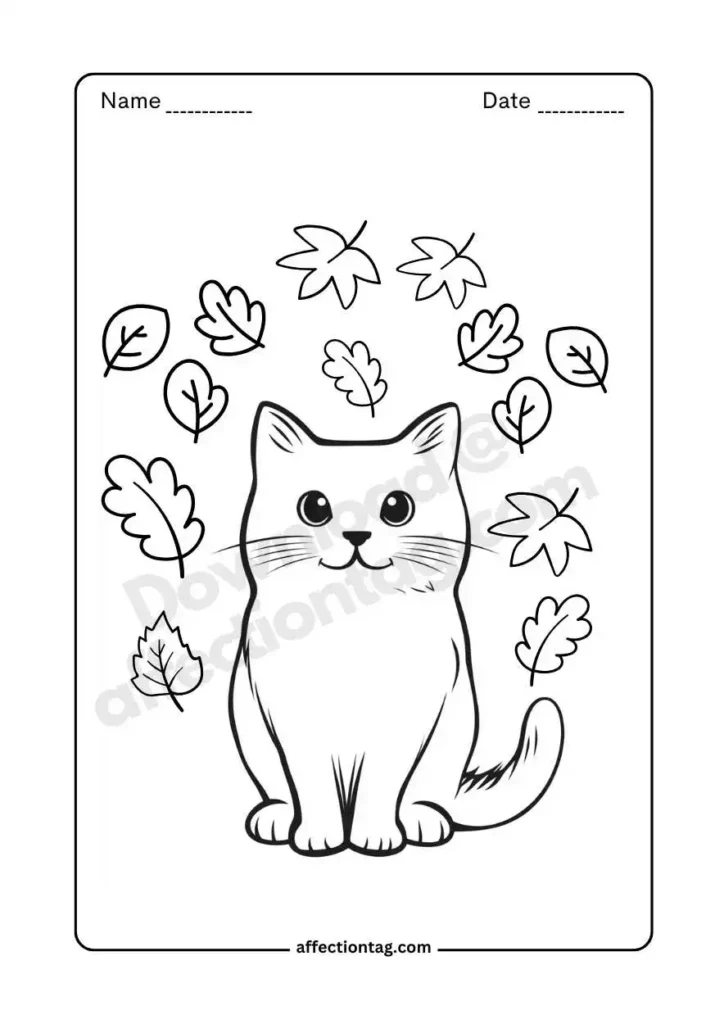 A little kitten with a bright, cheerful smile, featured in free coloring pages of cat. ©affectiontag.com