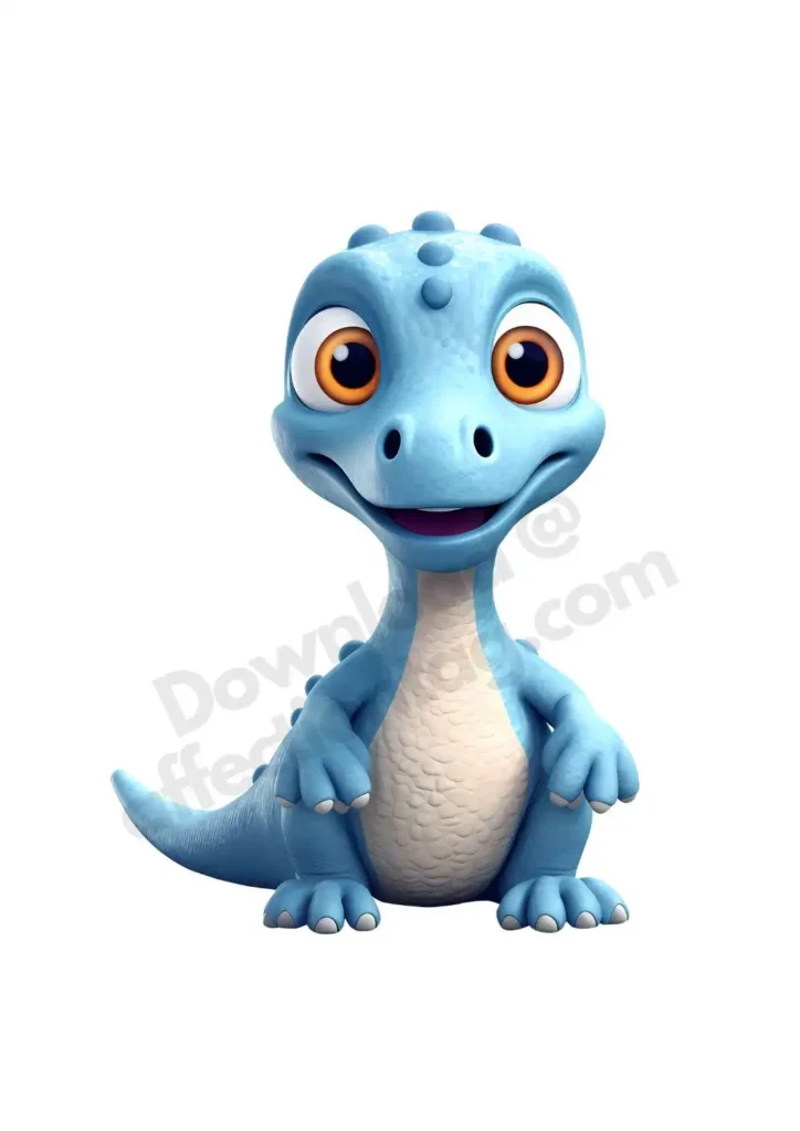 Baby Dinosaurs Clipart – Free PNG Downloads for Cards, Crafts, & Classroom Fun 21 Free 3D Dinosaur Clipart's of a small blue dinosaur with bright orange eyes, a friendly expression, and a playful pose. ©affectiontag.com