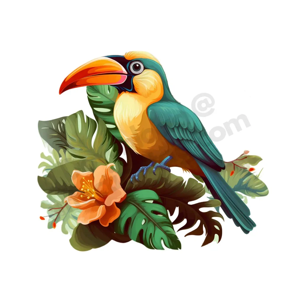 Birds Clipart: Free High-Quality Images for Download 16 Free Birds clipart depicting an emerald green songbird perched on a branch, surrounded by nature-inspired watercolor art. ©affectiontag.com
