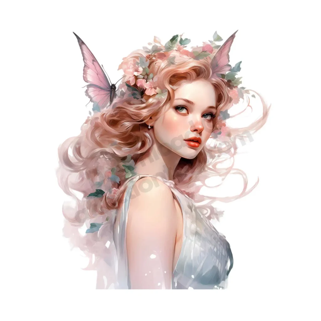 Free Fairy Cliparts to Download and Print – Whimsical Fantasy Art for All Ages 18 A moonlit fairy with silver-toned hair, fairy dust, and delicate butterfly wings. Free Beautiful Fairy Clipart ©affectiontag.com