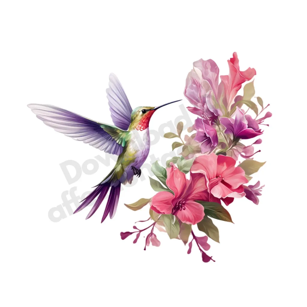 Birds Clipart: Free High-Quality Images for Download 15 Free Birds clipart of a delicate hummingbird with iridescent feathers, sipping nectar from pink tropical flowers. ©affectiontag.com