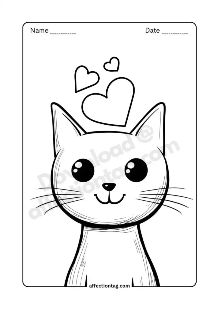 A cute, playful kitten with fluffy fur sitting happily, great for free coloring pages of cat. ©affectiontag.com