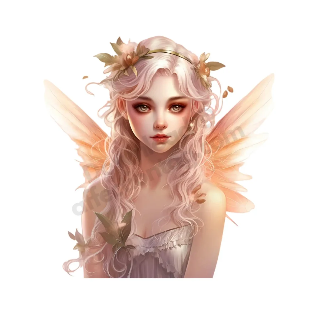 Free Fairy Cliparts to Download and Print – Whimsical Fantasy Art for All Ages 10 A charming fairy with deep green eyes, delicate leaves, and an enchanted presence. Free Beautiful Fairy Clipart ©affectiontag.com