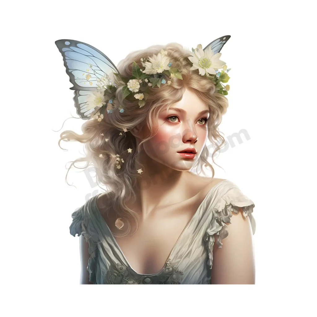 Free Fairy Cliparts to Download and Print – Whimsical Fantasy Art for All Ages 9 A fairy with translucent butterfly wings and delicate floral embellishments. Free Beautiful Fairy Clipart ©affectiontag.com