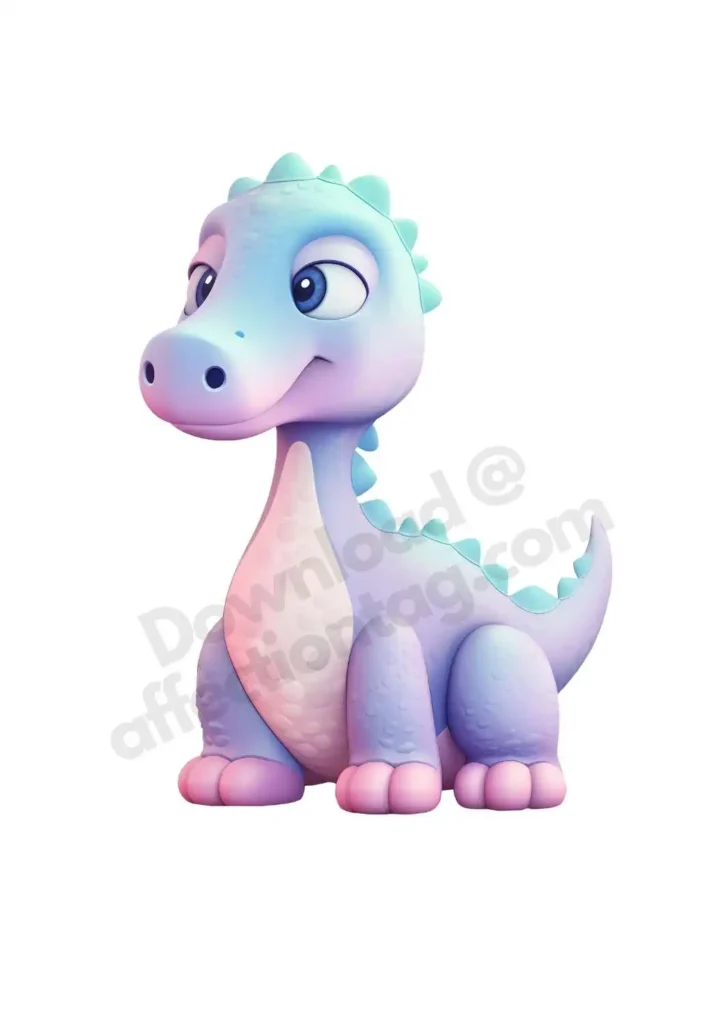 Baby Dinosaurs Clipart – Free PNG Downloads for Cards, Crafts, & Classroom Fun 2 A pastel-colored dinosaur in soft shades of purple and blue, looking dreamy. Free 3D Dinosaur Clipart's ©affectiontag.com