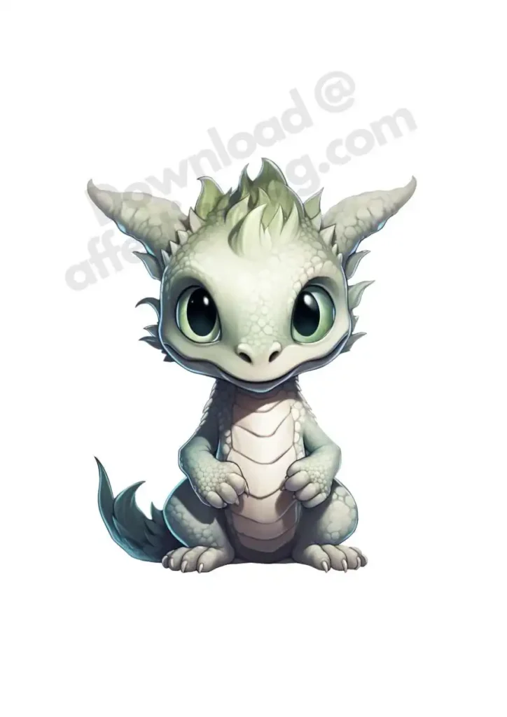 Free Dragon Cliparts – Free Printable Fantasy-Themed Dragons for KidsFree Dragon Clipart's 5 A pale, white dragon with tiny horns and a friendly expression, embodying purity and wisdom. Free Dragon Clipart's ©affectiontag.com