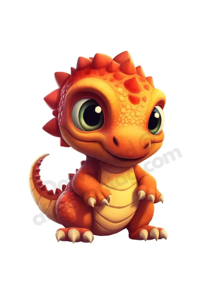 Baby Dinosaurs Clipart – Free PNG Downloads for Cards, Crafts, & Classroom Fun 6 A tiny orange dinosaur with big eyes and a friendly look. Free 3D Dinosaur Clipart's ©affectiontag.com