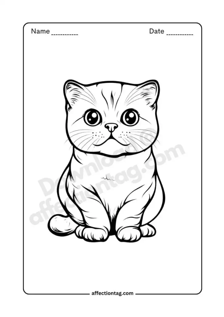  A small kitten with fine whiskers and a curious expression, included in free coloring pages of cat. ©affectiontag.com