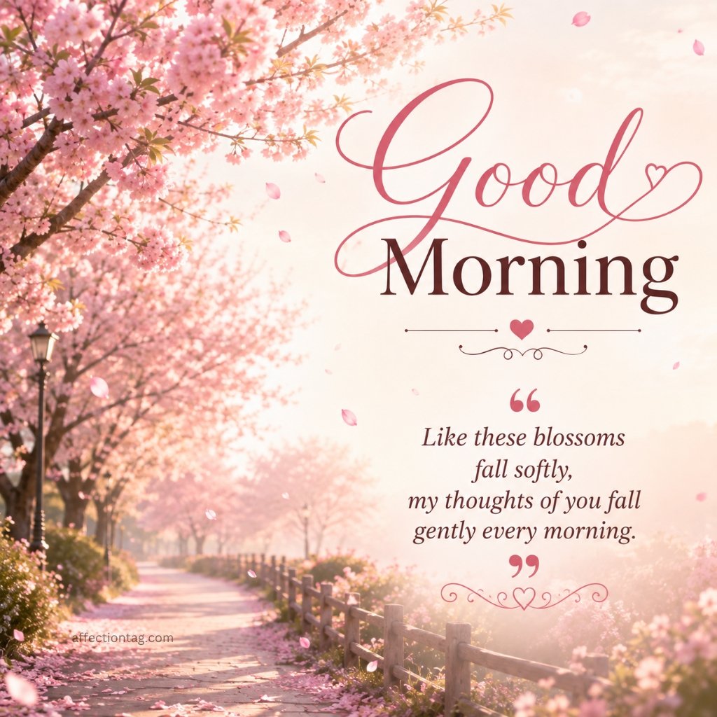 good morning cherry blossom path