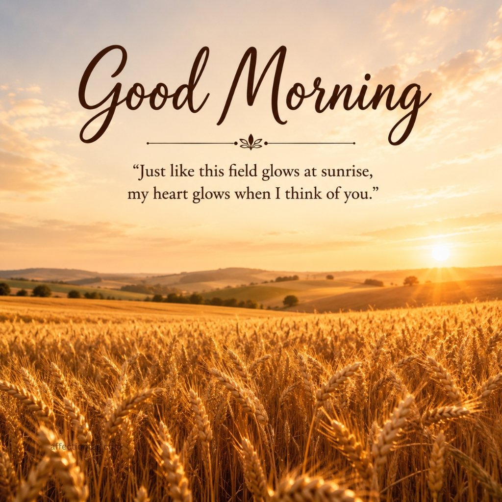 good morning golden wheat field