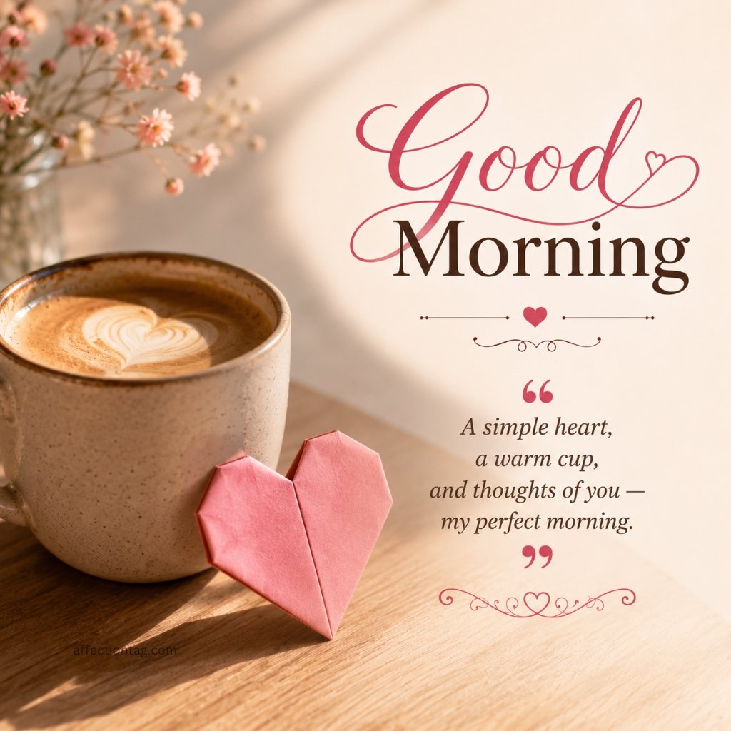 good morning latte heart origami
