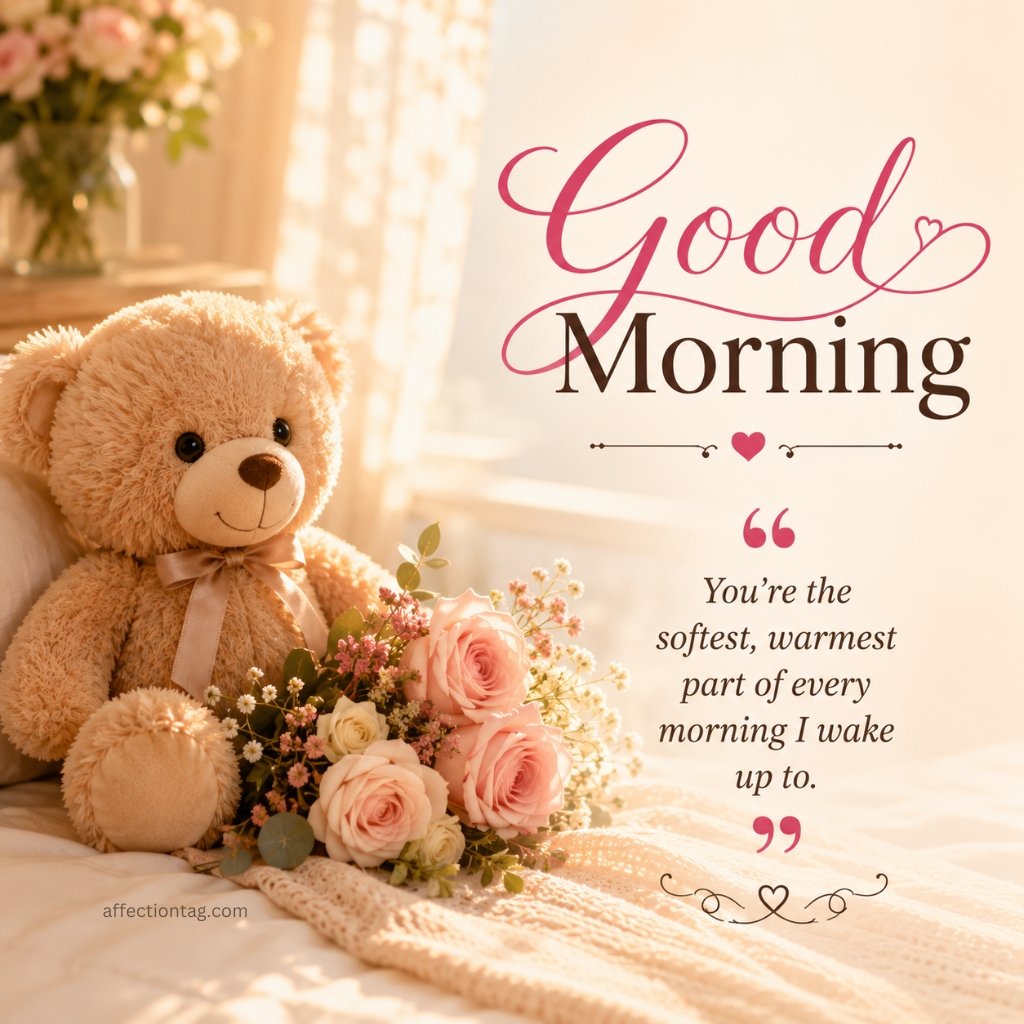 good morning teddy bear roses